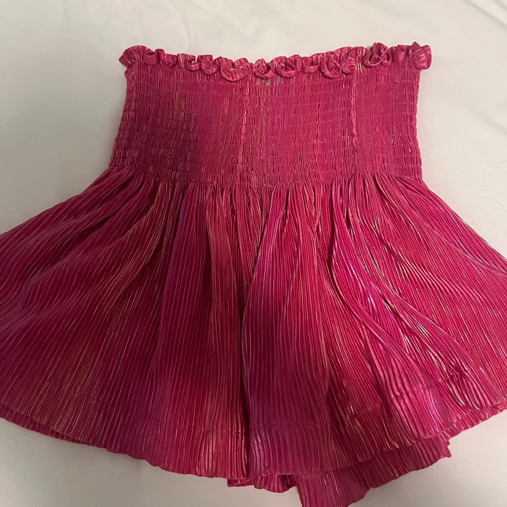 Queen of sparkles pink iridescent mini skort